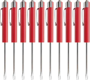 (10) TEN for Snap on Pocket Screwdriver, Flat Tip Screwdrivers, RED ~ Magnetic .NEW. R86855