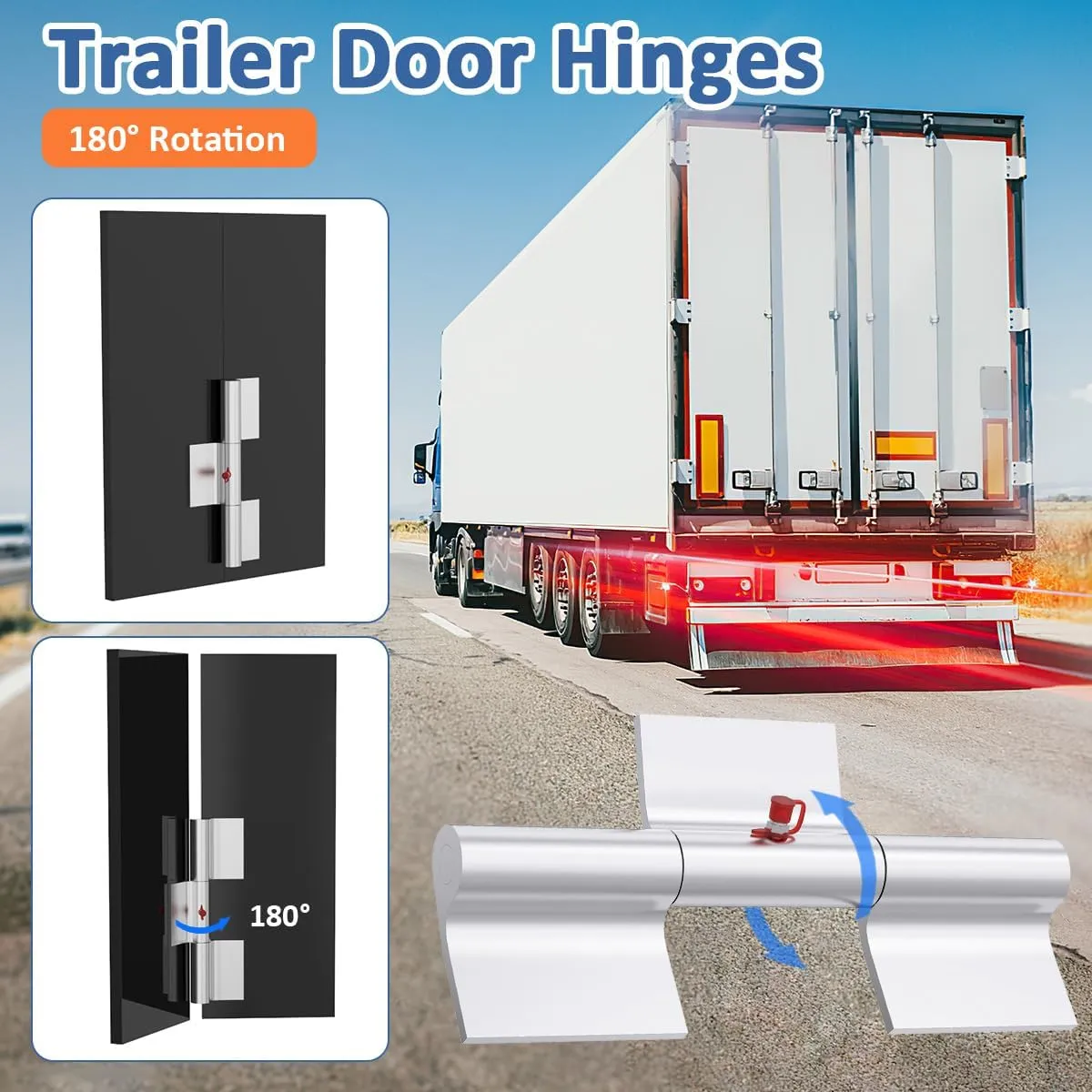 2pcs 9 Inch Aluminum Greaseable Weld on Door Hinges Ramp Gate Replacement Part for Trailer Truck