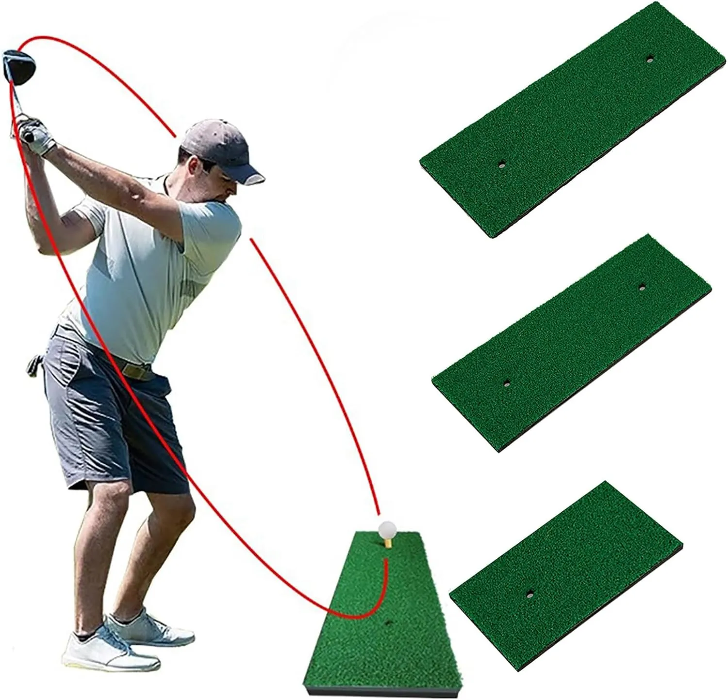 3D Anti-Shock Golf Practice Mat - Nylon Mini Strike Trainer - Ideal for Home Garden Office Swing Improvement
