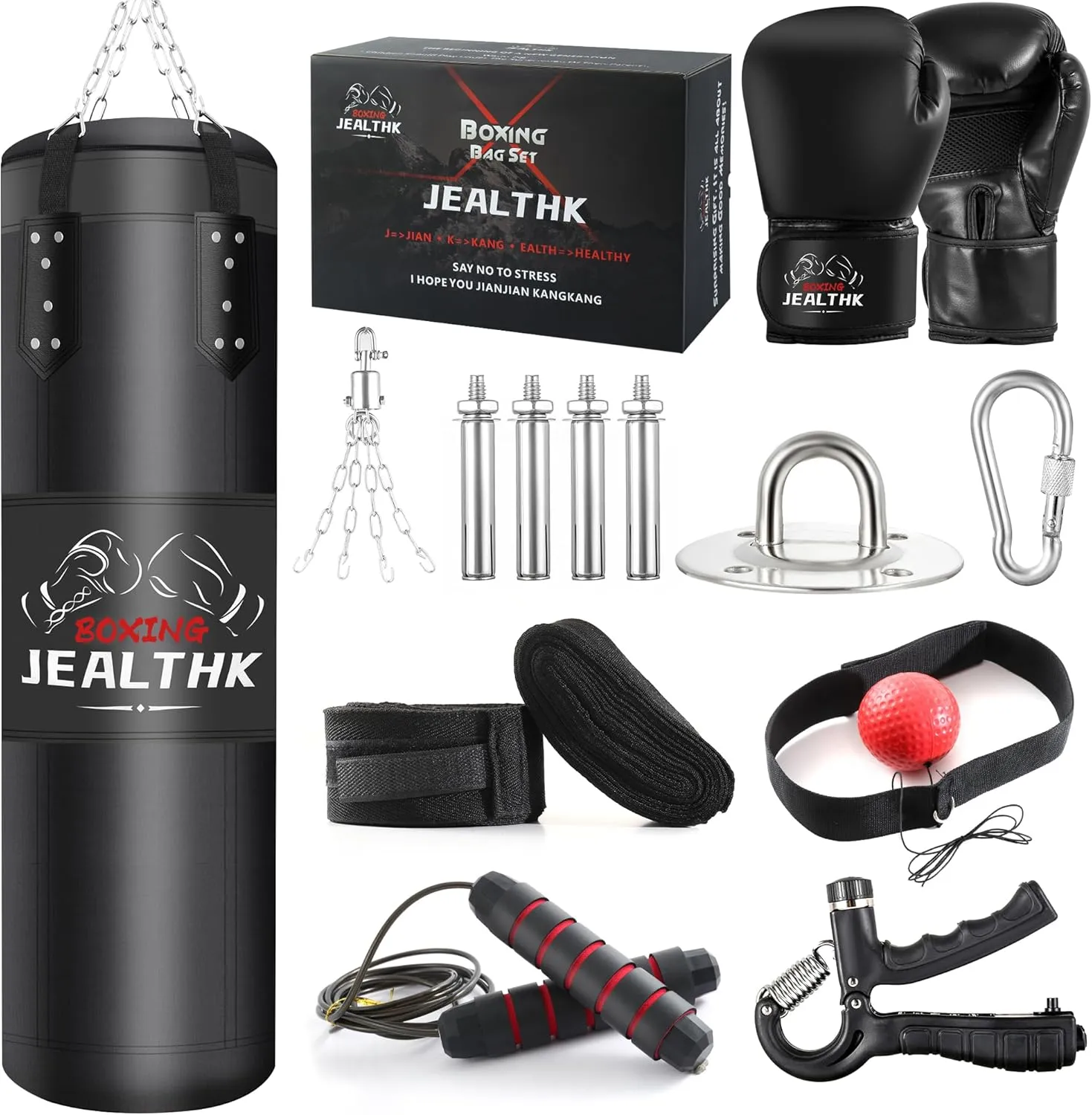 4FT High-Density Oxford Fabric Unfilled Punching Bag for Adults. Boxing Training Equipment with 12OZ Gloves for Boxing MMA Kickboxing Karate Muay Thai Home Gym Training