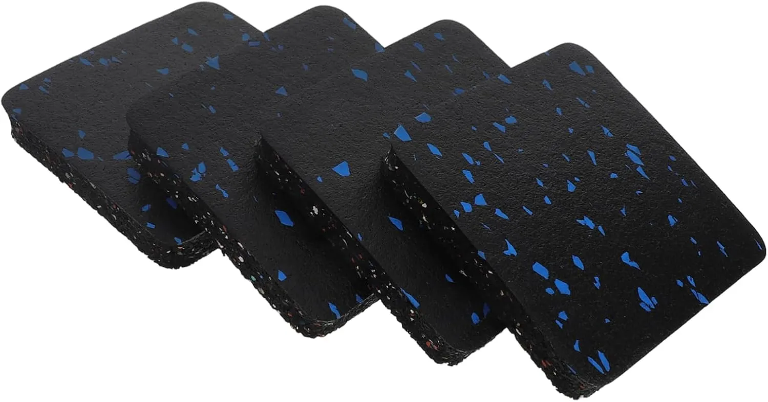 4pcs Exercise Floor Mat for Treadmill Bike Noiseproof Shock Absorbing Mats for Home Gym Easy Clean