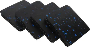 4pcs Exercise Floor Mat for Treadmill Bike Noiseproof Shock Absorbing Mats for Home Gym Easy Clean