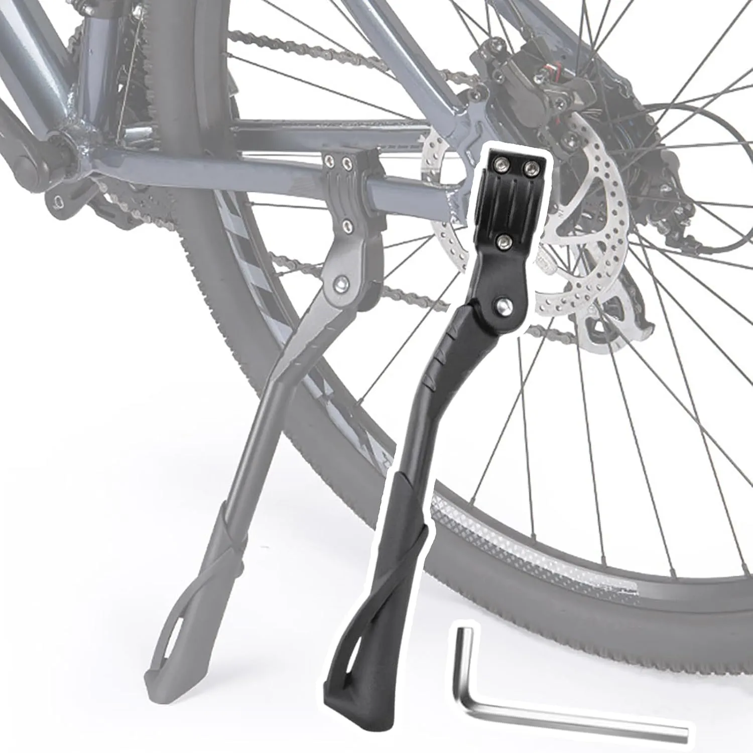 Bike Kickstand for Haibike AllMtn 6.0, Aluminum Adjustable Kickstand Foot Side Stand Suppor Rear Side Bicycle Stand with Non-Slip Rubber Foot,A