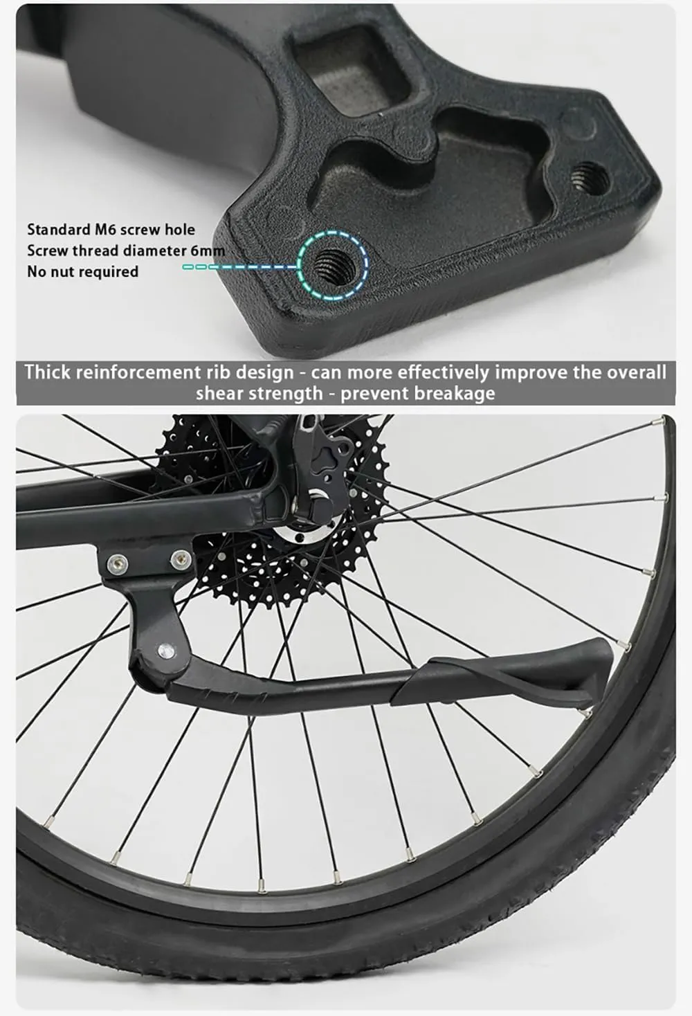 Bike Kickstand for Haibike XDURO AllMtn 10.0, Aluminum Adjustable Kickstand Foot Side Stand Suppor Rear Side Bicycle Stand with Non-Slip Rubber Foot,B