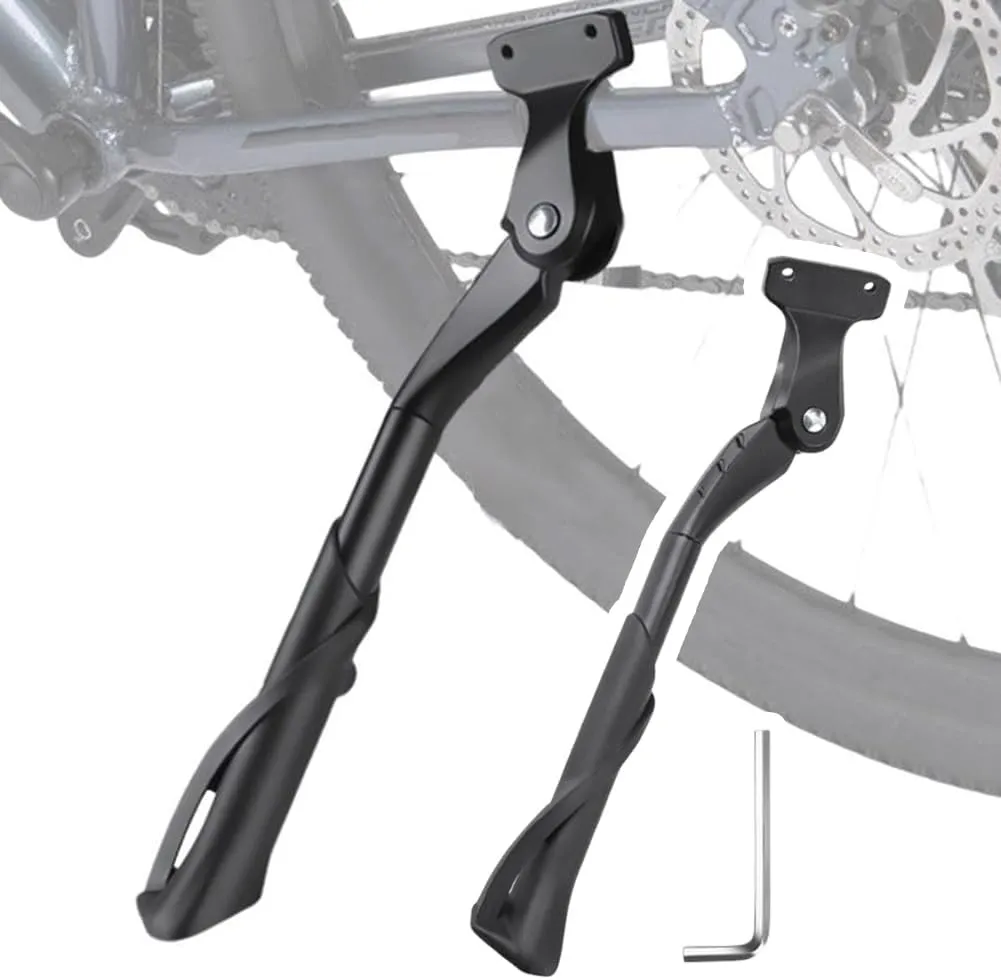 Bike Kickstand for Haibike XDURO AllMtn 10.0, Aluminum Adjustable Kickstand Foot Side Stand Suppor Rear Side Bicycle Stand with Non-Slip Rubber Foot,B