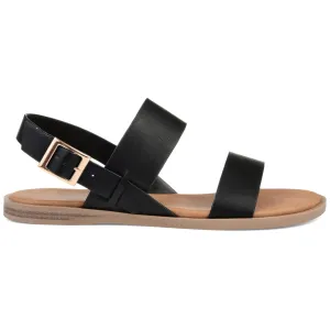Brinley Co. Womens Dual Strap Open-toe Sandal Black, 5.5 Regular US