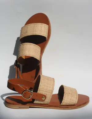 Camomille - Camel Sole - Slingback Two-Strap Sandals