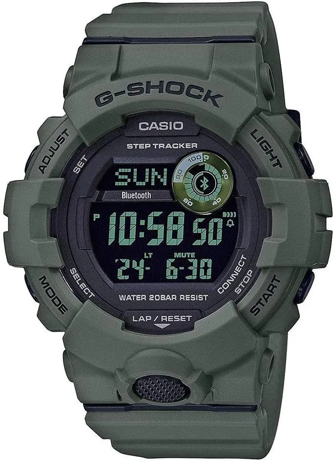 Casio Men's G-Shock Digital Power Trainer Connected Green Resin Watch GBD800UC-3