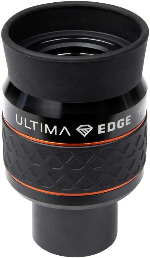 Celestron 93452 Ultima Edge 18mm Parfocal Ultra Flat Field Eyepiece Designed for 1.25" Focusers - Incredibly Crisp Views, Fully Multi-Coated Lens, Moulded Rubber Grip, Black