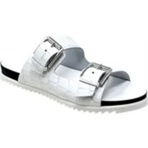 CHARLES DAVID Lonnie Women's Faux Leather Footbed Sandals White Size 38