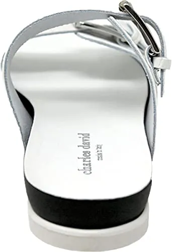 CHARLES DAVID Lonnie Women's Faux Leather Footbed Sandals White Size 38