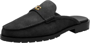 Coach Women's Jocelyn Backless Loafer, Charcoal/Black, 6
