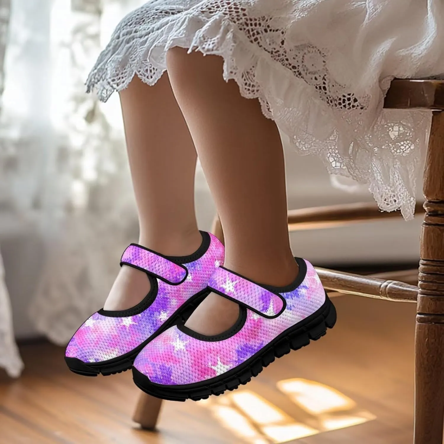 Comfortable Slip-On Sneaker for Girls,Girls'Mary Jane Shoes for Party,Cartoon Walking Flat Shoes for Daily Wear