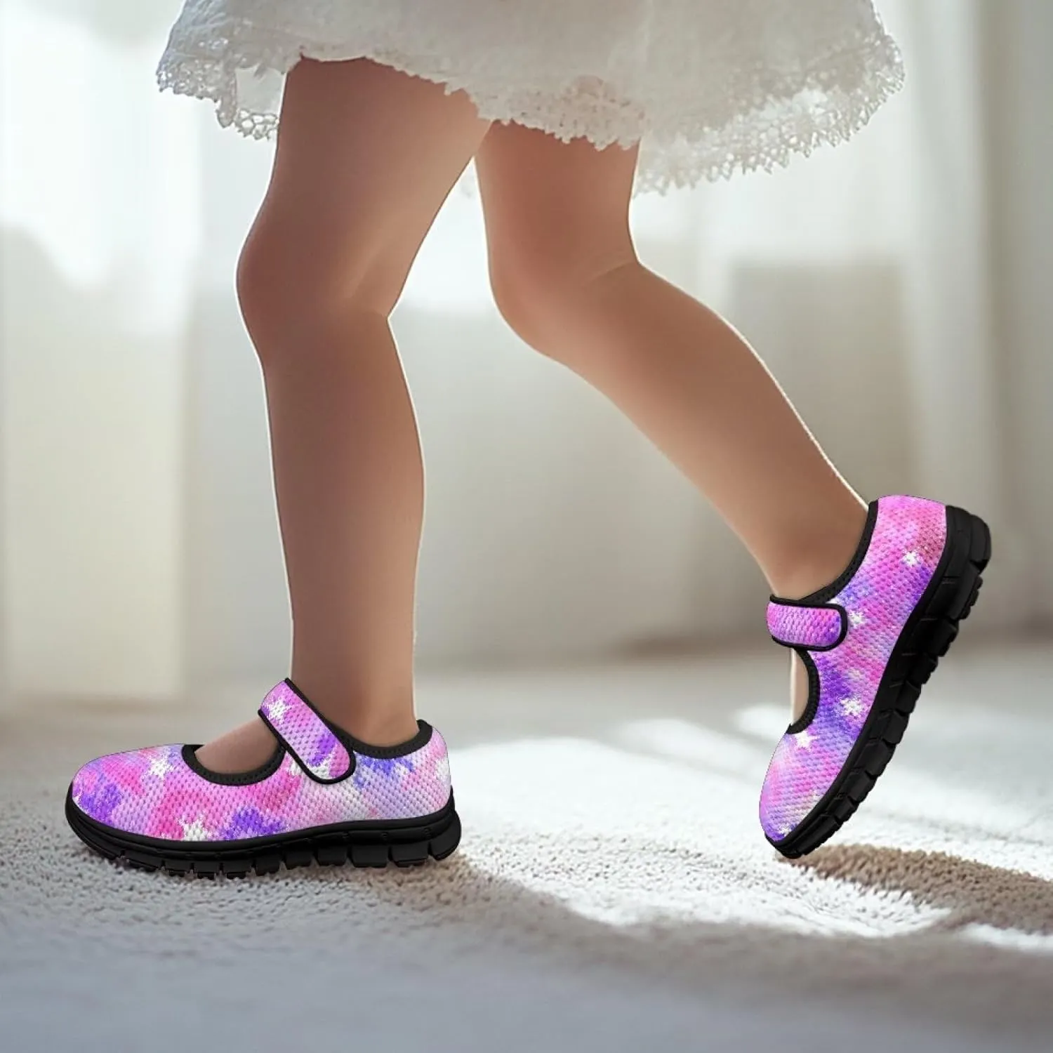 Comfortable Slip-On Sneaker for Girls,Girls'Mary Jane Shoes for Party,Cartoon Walking Flat Shoes for Daily Wear