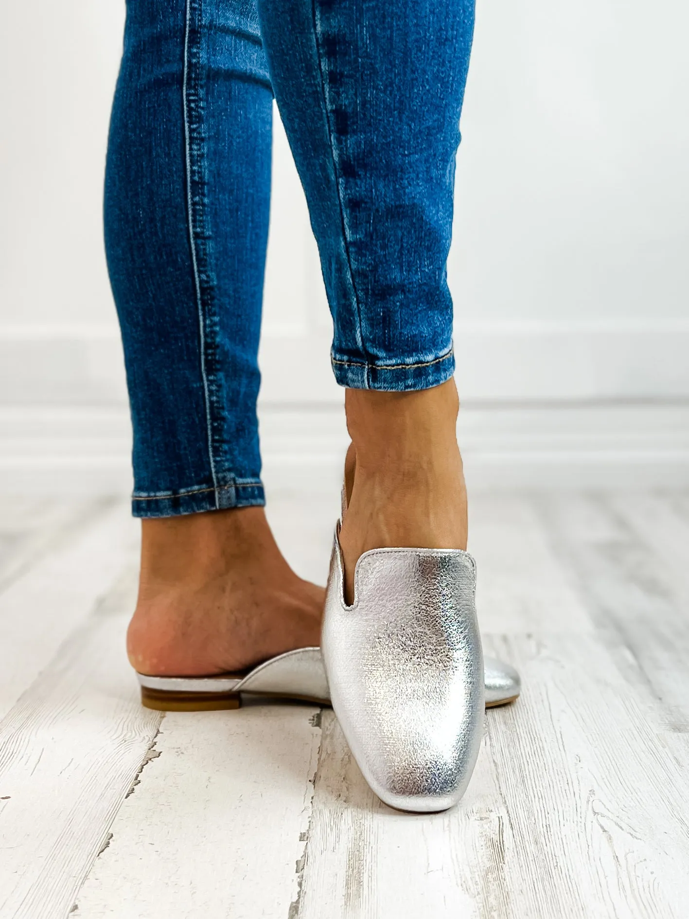 Corkys Spotlight Slip On Mule Shoes in Silver