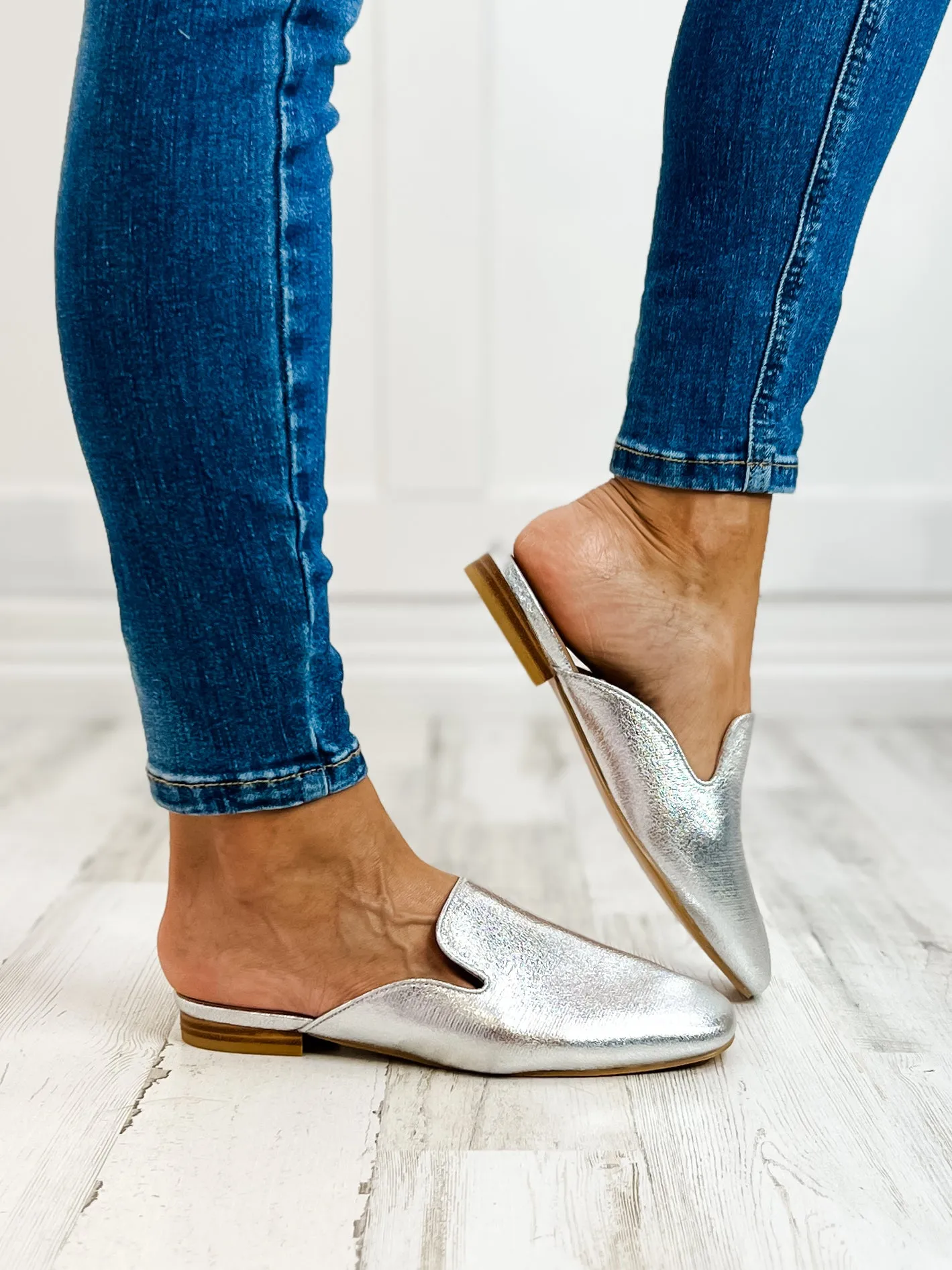 Corkys Spotlight Slip On Mule Shoes in Silver