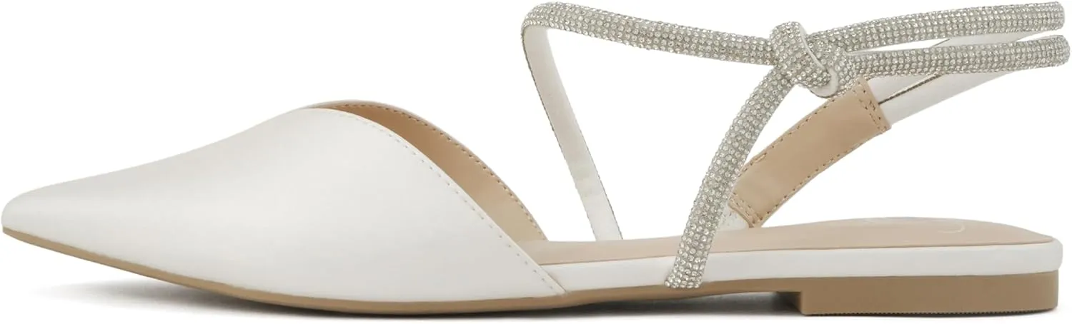 Delicious Victoria ~ Women Pointed Toe Slingback Flat Bridal Dress Pumps