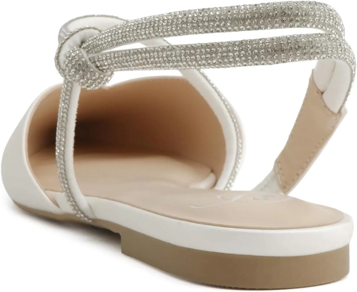 Delicious Victoria ~ Women Pointed Toe Slingback Flat Bridal Dress Pumps