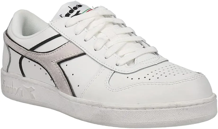 Diadora Mens Magic Basket Low Icona Lace Up Sneakers Shoes Casual - White