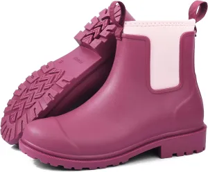 DKSUKO Women's Deck Boots Waterproof Ankle Rain Footwear Non-Slip Rubber Fishing Garden Boots for Boating Gardening Farming