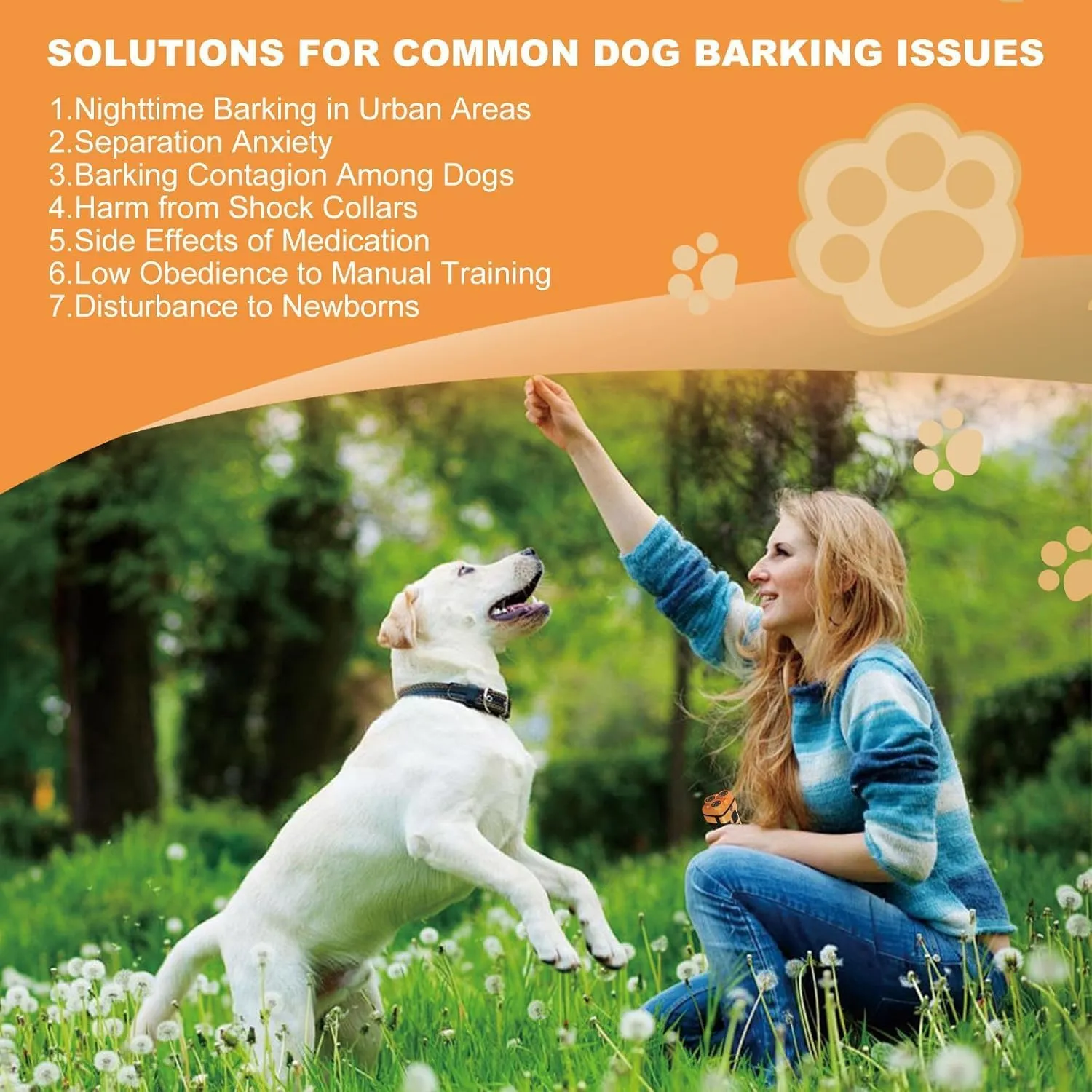 Dog Bark Deterrent Devices, Anti Barking Device for Dogs ultrasonic Stopper Control Device 50 Ft Correct Your Dog's Bad Behavior Better Than Shock Collars (YELLOW-5431-2PACK)
