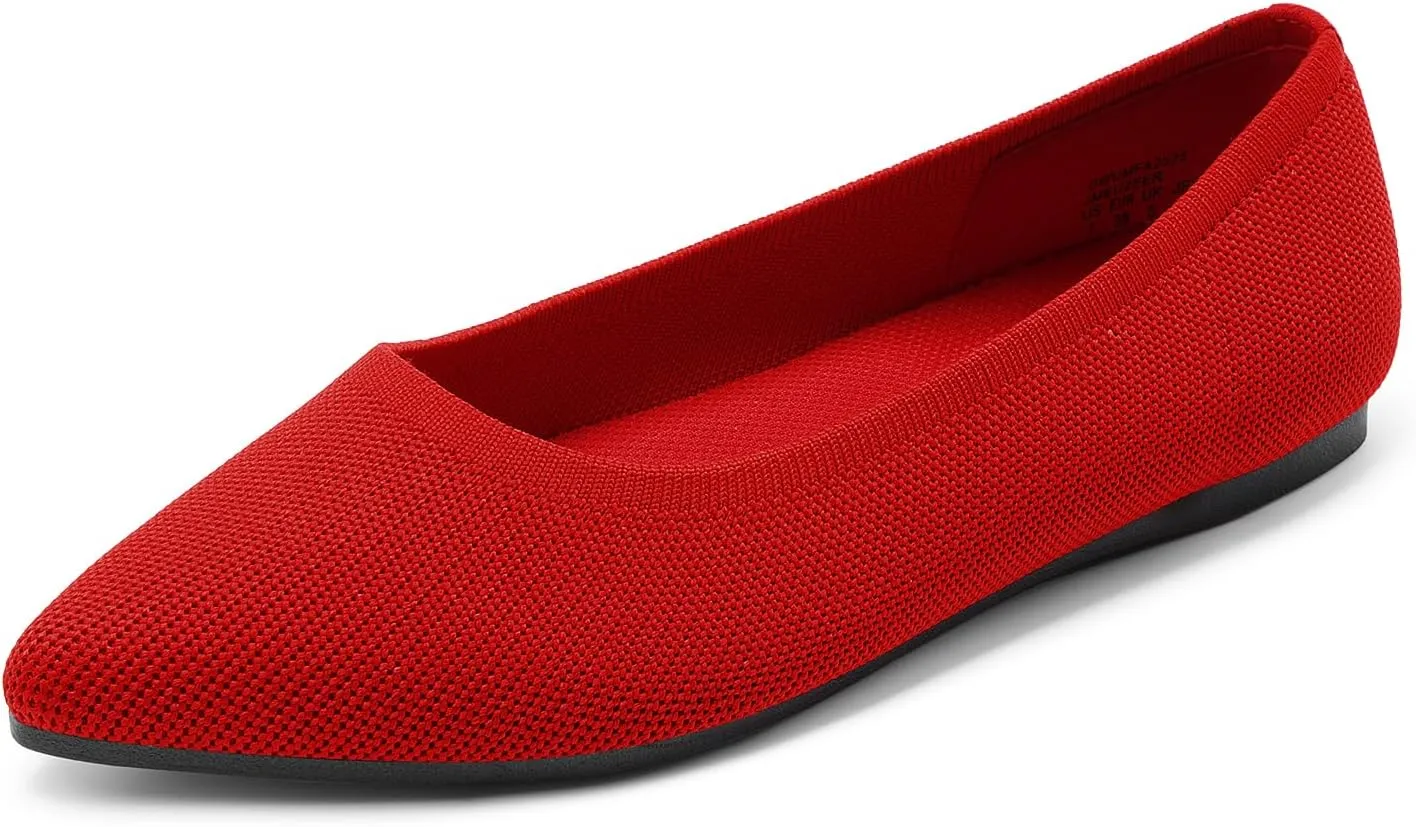 DREAM PAIRS Women's Dress Pointed Toe Flats Ballet Comfort Soft Slip On Casual Flat Shoes for Work Office Business