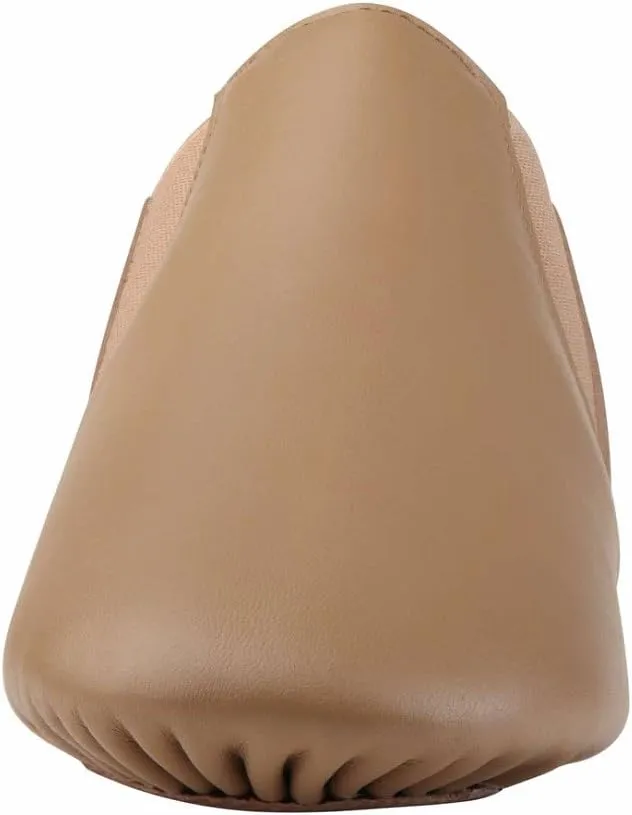 Dynadans Unisex Leather Upper Slip-on Jazz Shoe with Elastics for Women and Men's Dance Shoes