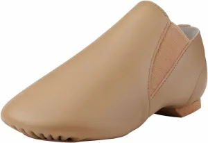 Dynadans Unisex Leather Upper Slip-on Jazz Shoe with Elastics for Women and Men's Dance Shoes