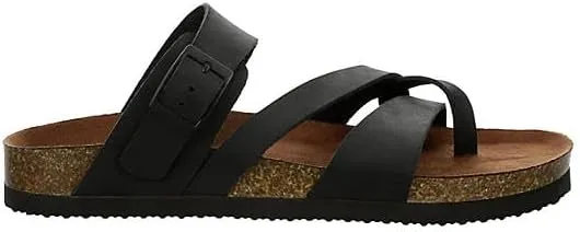 Eden - Women's Casual Flat Strappy Slip-On Cork Footbed Sandals
