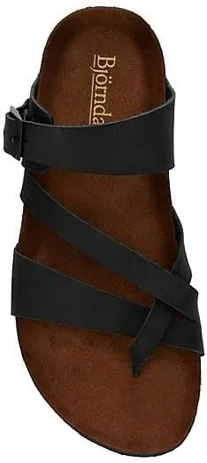 Eden - Women's Casual Flat Strappy Slip-On Cork Footbed Sandals