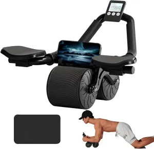 Elbow Support Automatic Rebound Abdominal Wheel,Ab Roller for Abdominal Exercise Machine,Dolly Core Strengthening Trainer Fitness Belly Training Ab Roller