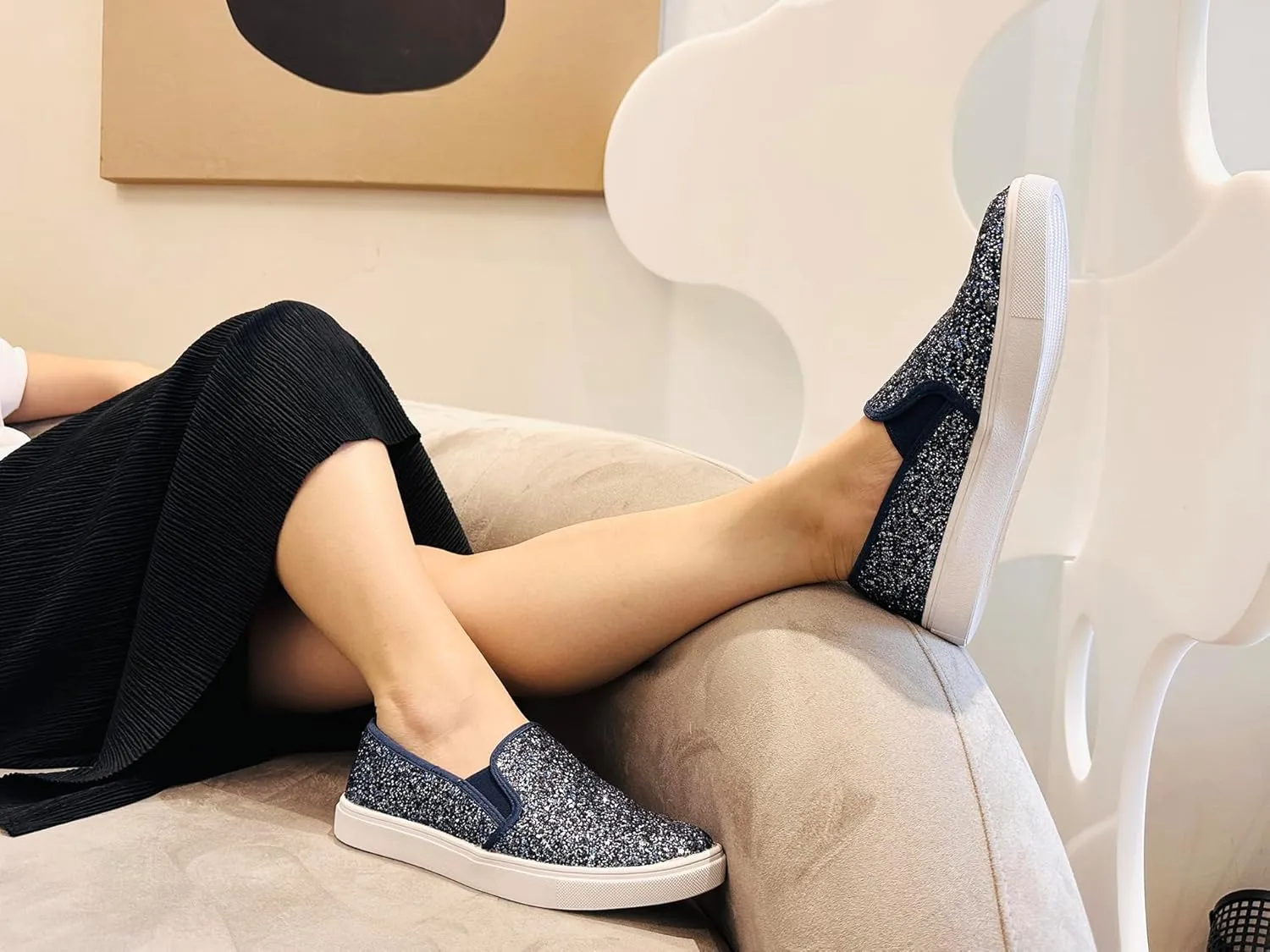 FEVERSOLE Women's Fashion Slip-On Sneaker Casual Flat Loafers