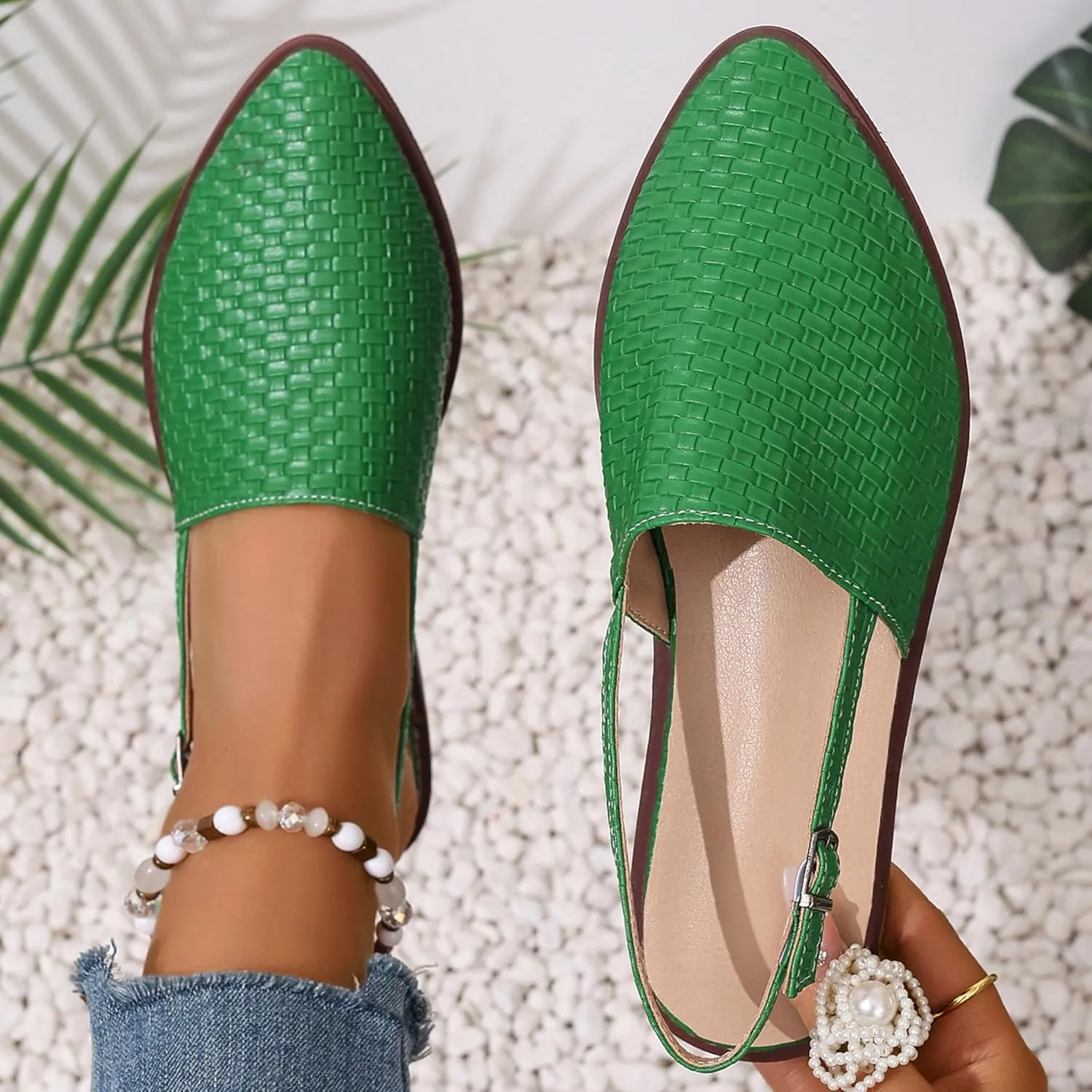 Flat Dolly Shoes Women Pointed Toe Slingback