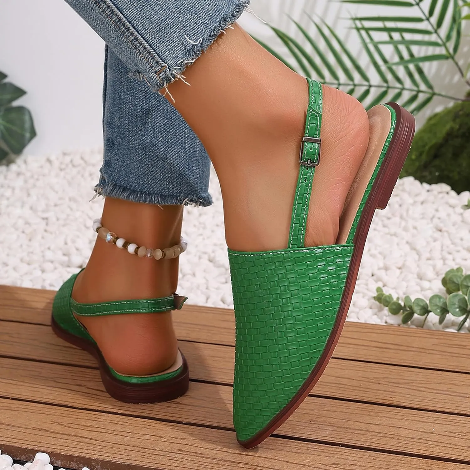 Flat Dolly Shoes Women Pointed Toe Slingback