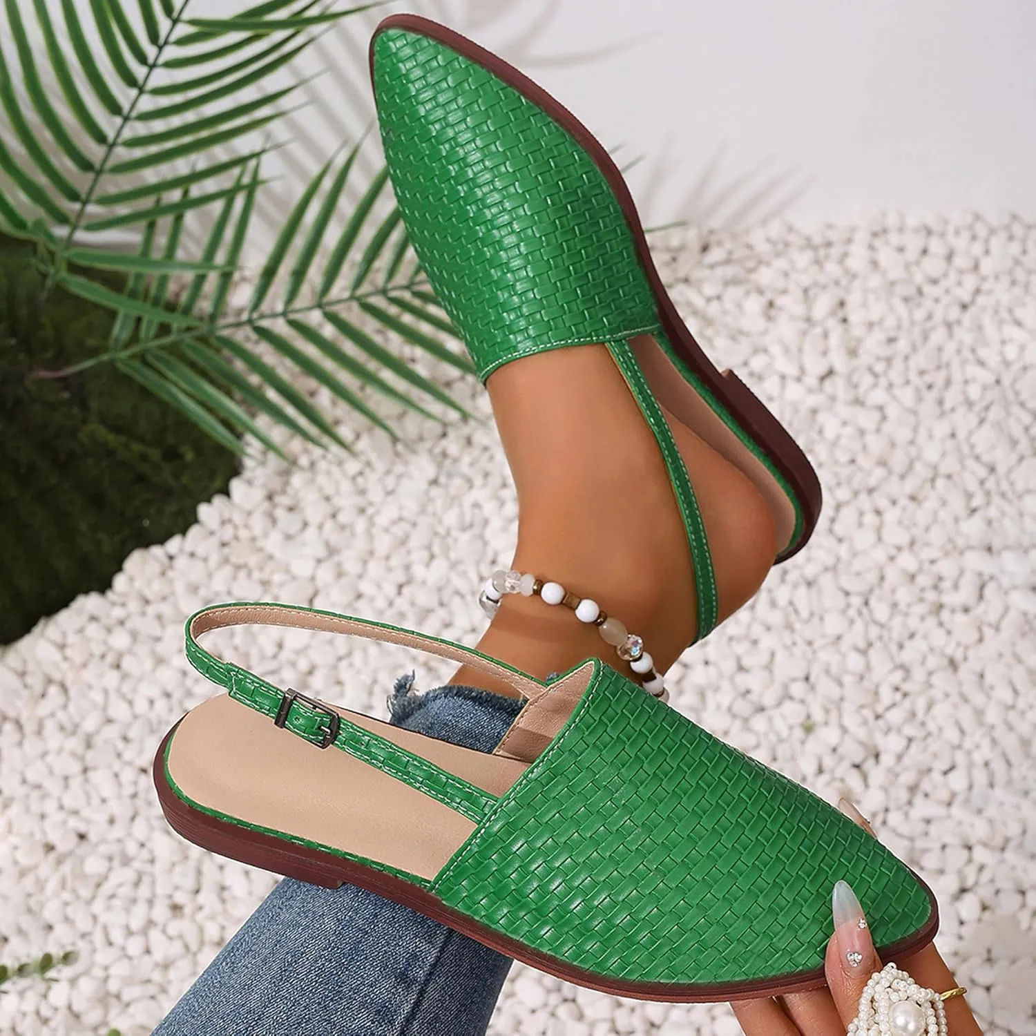 Flat Dolly Shoes Women Pointed Toe Slingback
