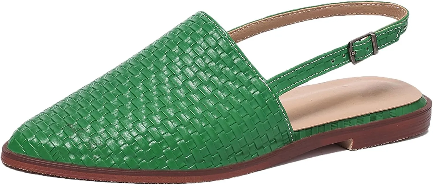 Flat Dolly Shoes Women Pointed Toe Slingback