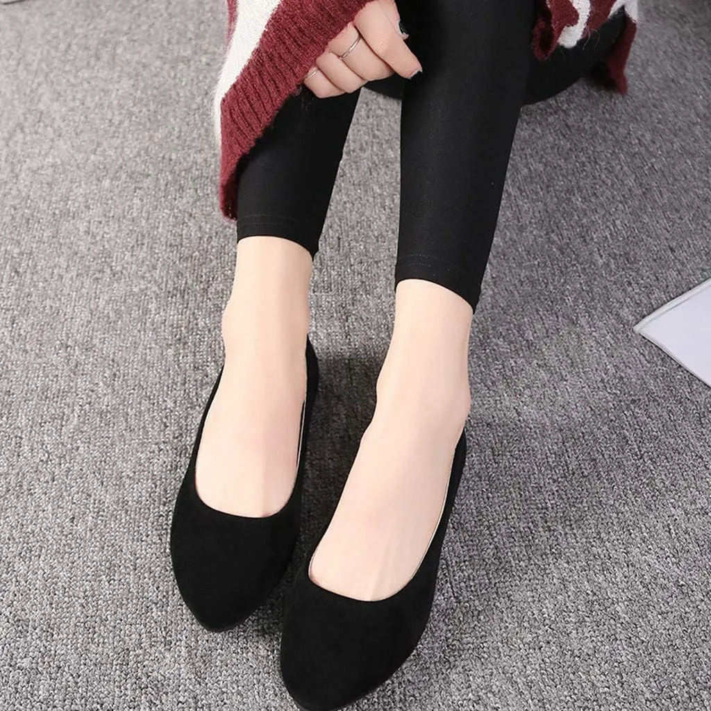 Flat Shoes for Women Slip On Comfortable Walking Ballerina Shoes Ladies Cute Ballet Flats Pumps Low Wedge Dolly Shoes