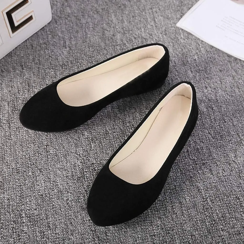 Flat Shoes for Women Slip On Comfortable Walking Ballerina Shoes Ladies Cute Ballet Flats Pumps Low Wedge Dolly Shoes
