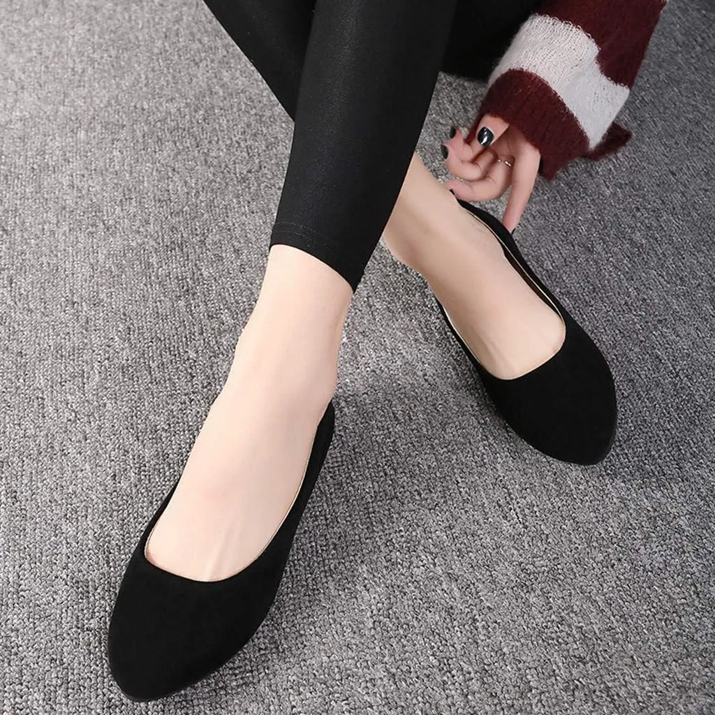 Flat Shoes for Women Slip On Comfortable Walking Ballerina Shoes Ladies Cute Ballet Flats Pumps Low Wedge Dolly Shoes