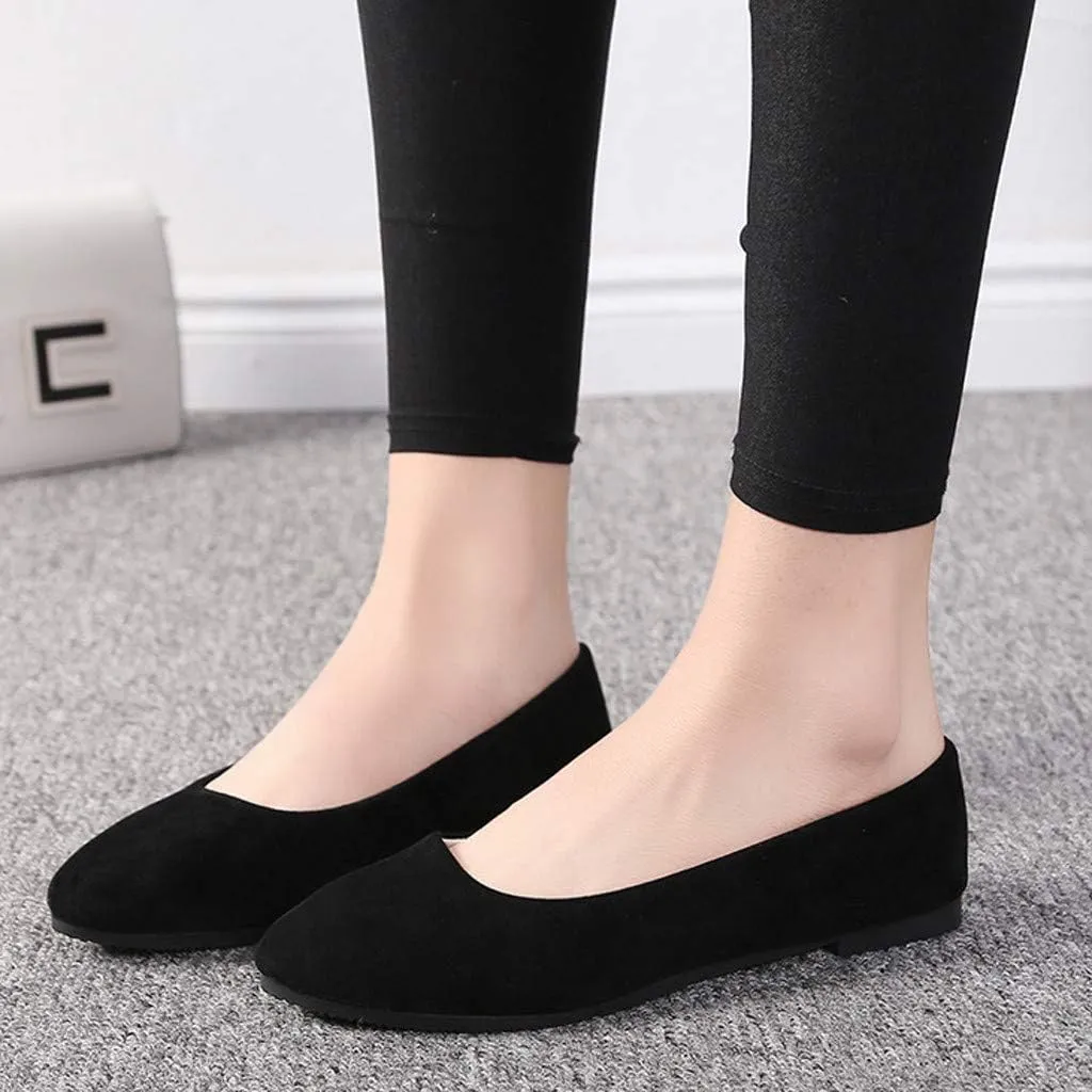 Flat Shoes for Women Slip On Comfortable Walking Ballerina Shoes Ladies Cute Ballet Flats Pumps Low Wedge Dolly Shoes