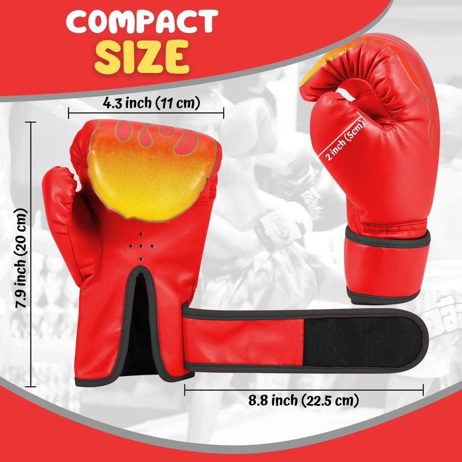 Flexzion Boxing Gloves for Kids 4oz – Training Punching Bag Mitts, Kid Boxing Gloves with Faux Leather & Wrap-Around Wrist Protection for Boys & Girls Ages 3-8 Years