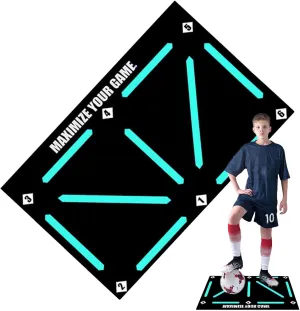 Football Footstep Training Mat Soccer Trainer Dribble Silent Auxiliary Props Training Pace Ball Control Player Equipment Anti Skid Carpet For Kids Adult Excluding Football