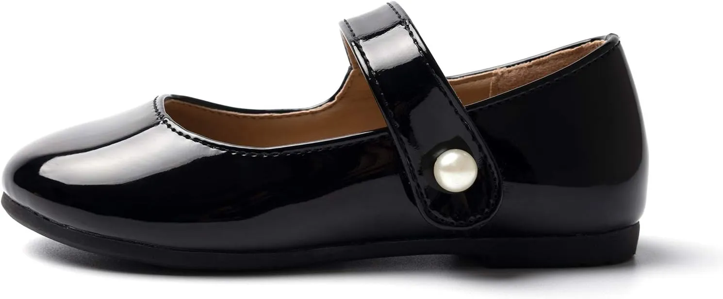 FUNKYMONKEY Toddler/Little Girl Mary Jane Dress Shoes Casual Slip on Ballet Flat