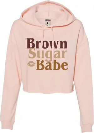 Go All Out Brown Sugar Babe Black Women Heritage Pride Women Cropped Hooded Sweatshirt