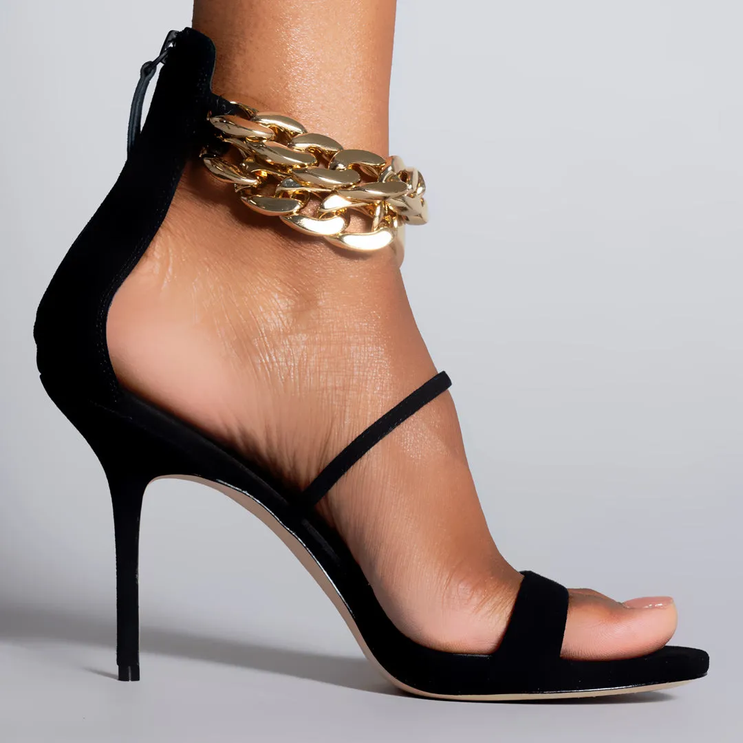 GOLD CHAIN OPEN TOE KITTEN