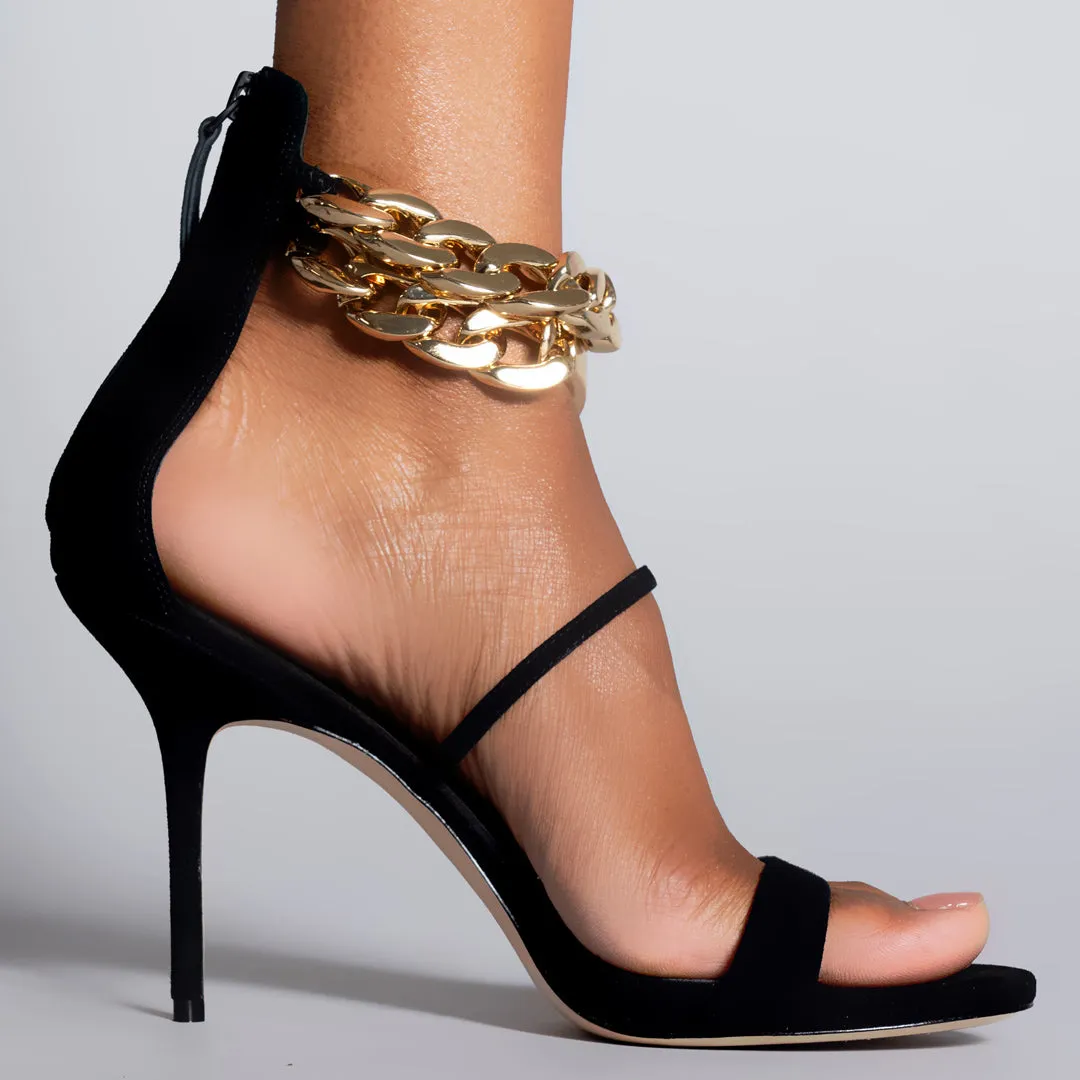 GOLD CHAIN OPEN TOE KITTEN
