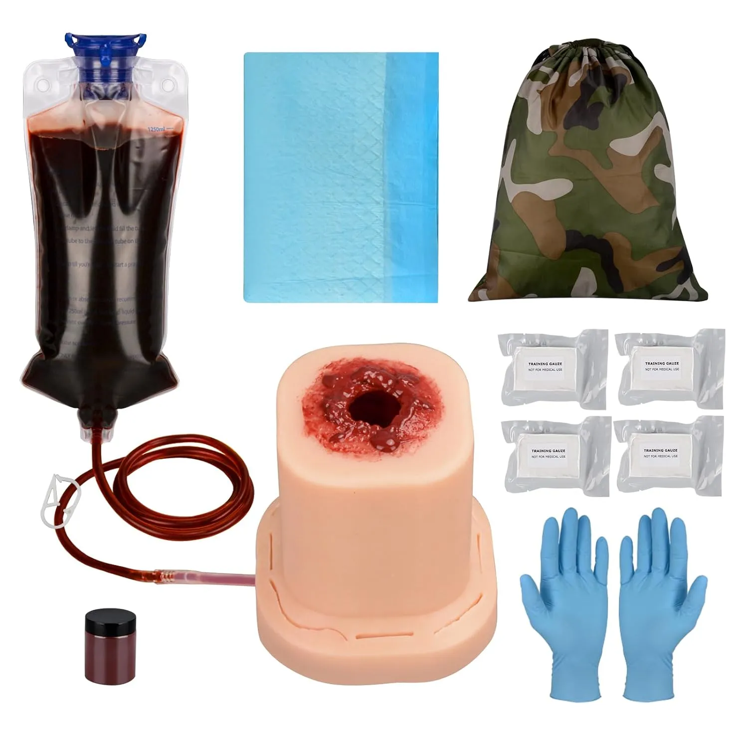 Gunshot Wound Packing Trainer Kit, Stop The Bleed Training Kit, Bleed Control Kit for Medical Classes - Carrying Bag