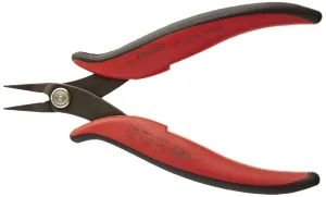 Hakko CHP PN-2001 General Purpose Short-Nose Pliers, Pointed Nose, Serrated Jaws, 20mm Jaw Length, 1.2mm Nose Width, 3mm Thick Steel