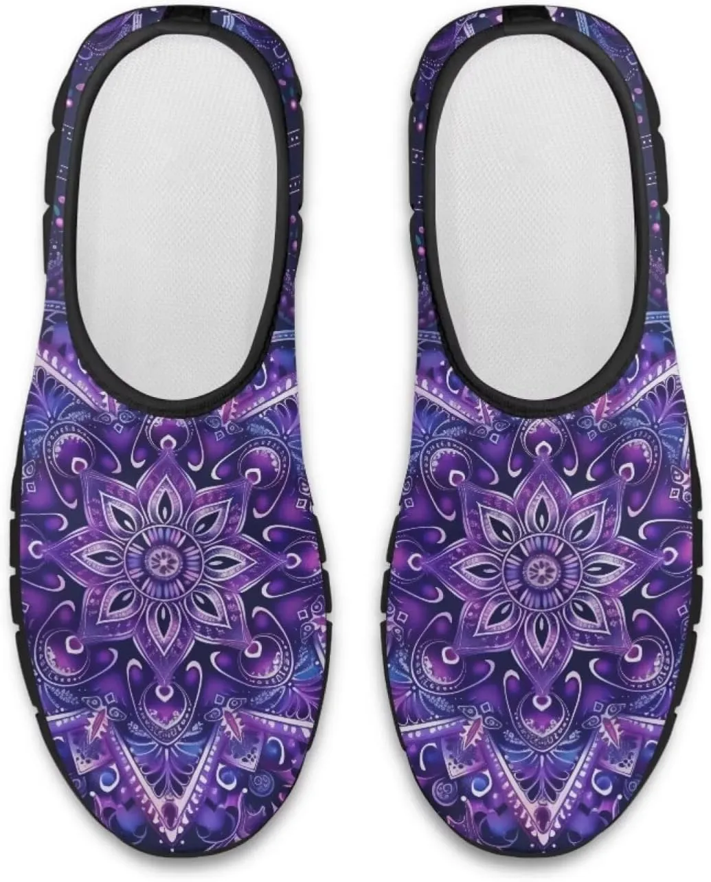 Howilath Mandala Print Slip on Loafers for Women No Laces Casual Sport Shoes Hands Free Shoes with Anti-Slip Sole