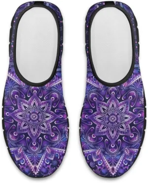 Howilath Mandala Print Slip on Loafers for Women No Laces Casual Sport Shoes Hands Free Shoes with Anti-Slip Sole